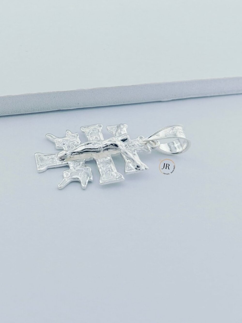 19x13mm Caravaca Cross Pendant 925 Sterling Silver Protection Crucifix - Picture 3 of 10